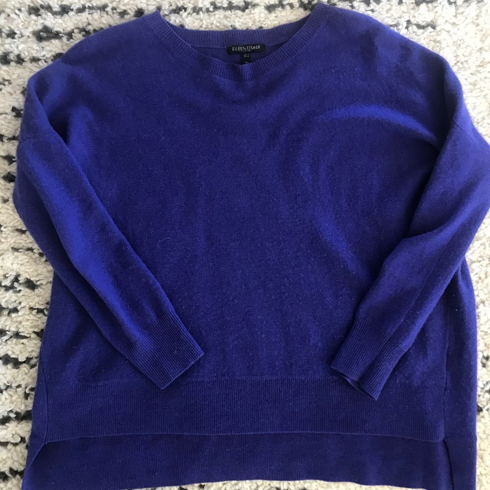 Eileen Fisher 100% Cashmere Hi-Low Sweater
